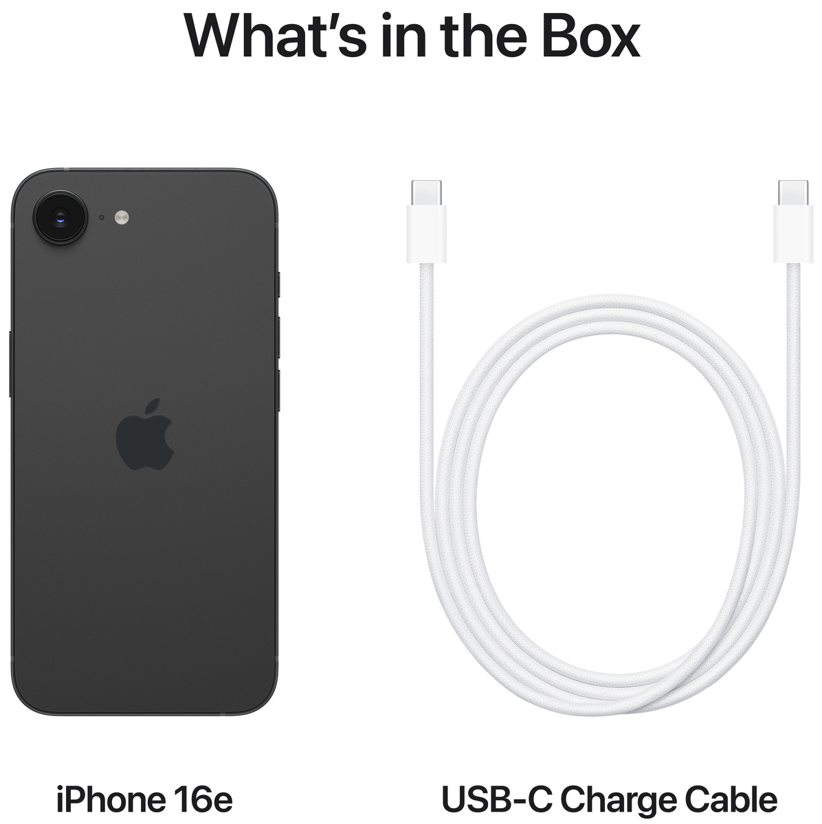 Apple iPhone 16e 128GB 5G Factory Unlocked 48MP Camera Smartphone Black MD1Q4QN/A