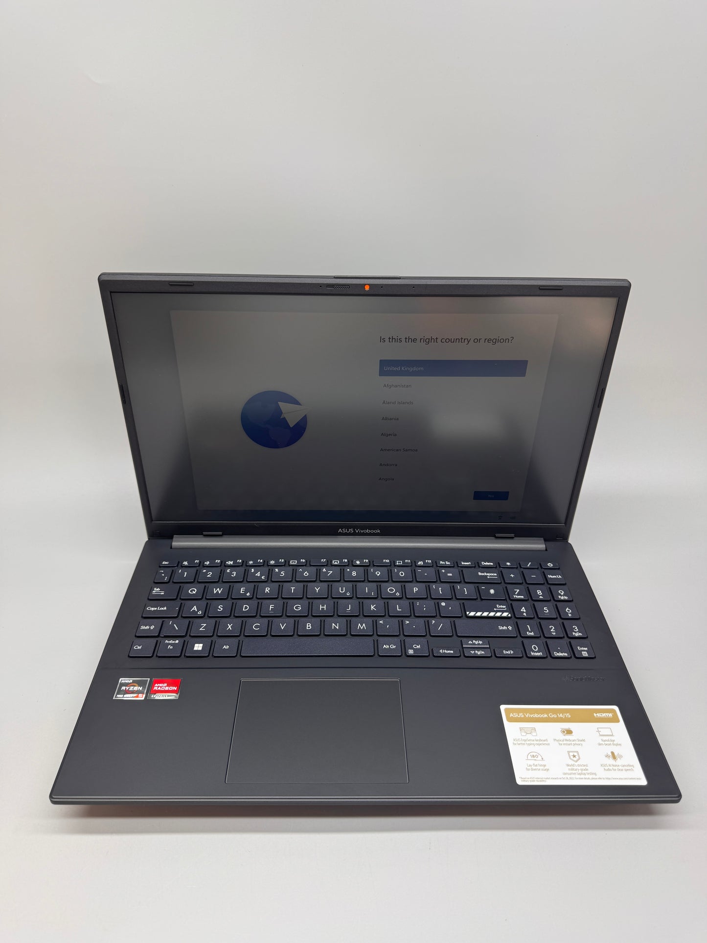 Asus VivoBook Go 15.6in Laptop AMD Ryzen 5 7520U 16GB RAM 512GB SSD IPS Windows 11 Home Black E1504FA-BQ2566W