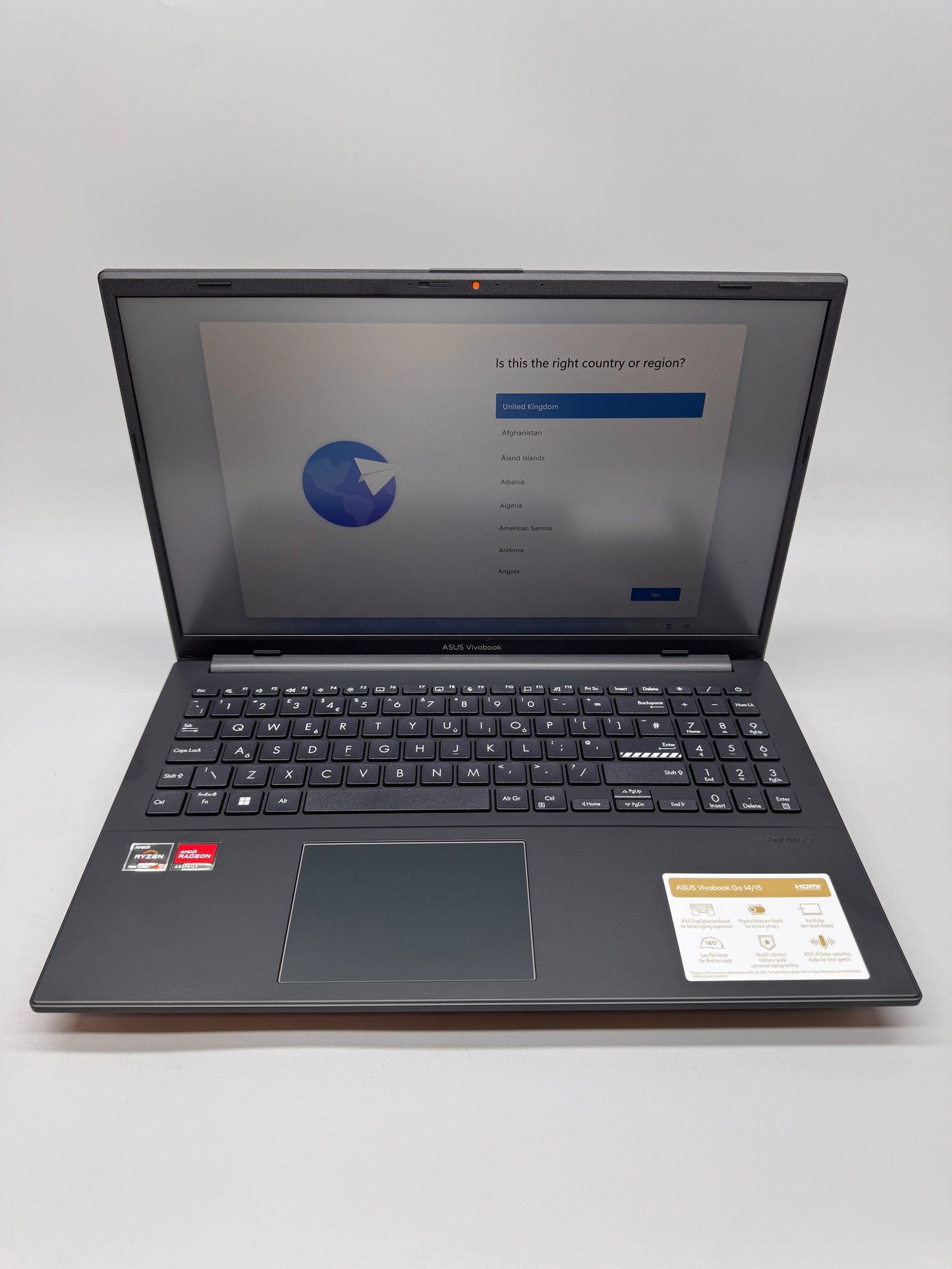 Asus VivoBook Go 15.6in Laptop AMD Ryzen 5 7520U 4 Radeon 610M 16GB RAM 512GB SSD IPS Windows 11 Home Black E1504FA-BQ2566W