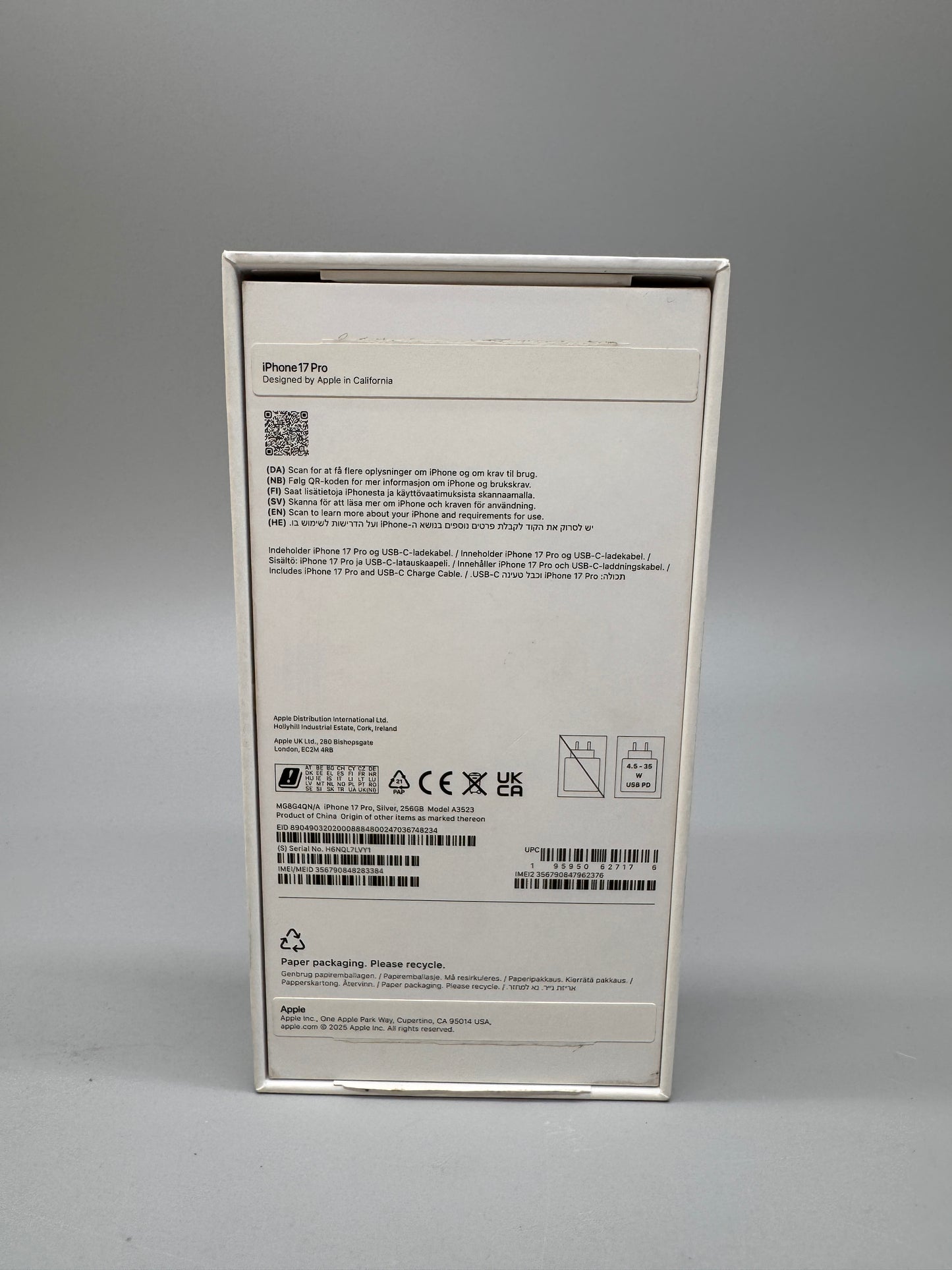 Apple iPhone 17 Pro 256GB 5G Factory Unlocked 48MP Camera Smartphone Silver MG8G4QN/A A3523