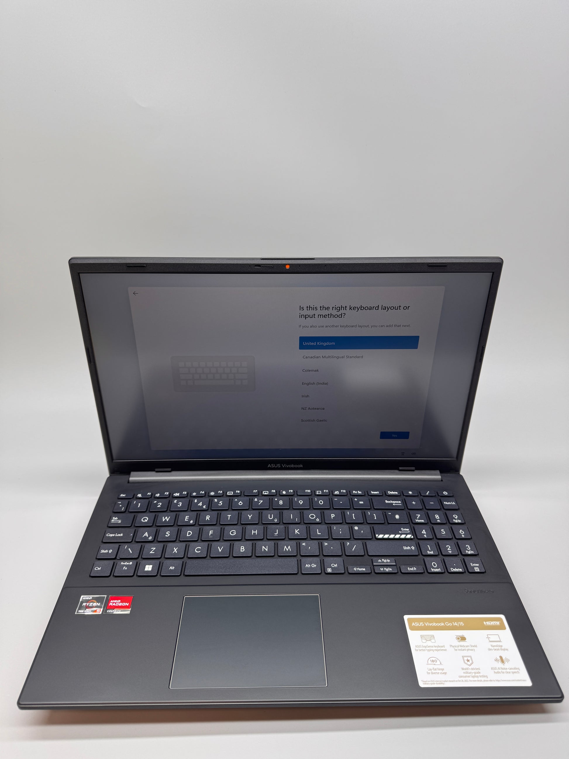 Asus VivoBook Go 15in IPS Laptop AMD Ryzen 5 7520U AMD Radeon 610M 16GB RAM 512GB SSD Windows 11 Home Black E1504FA-BQ2566W