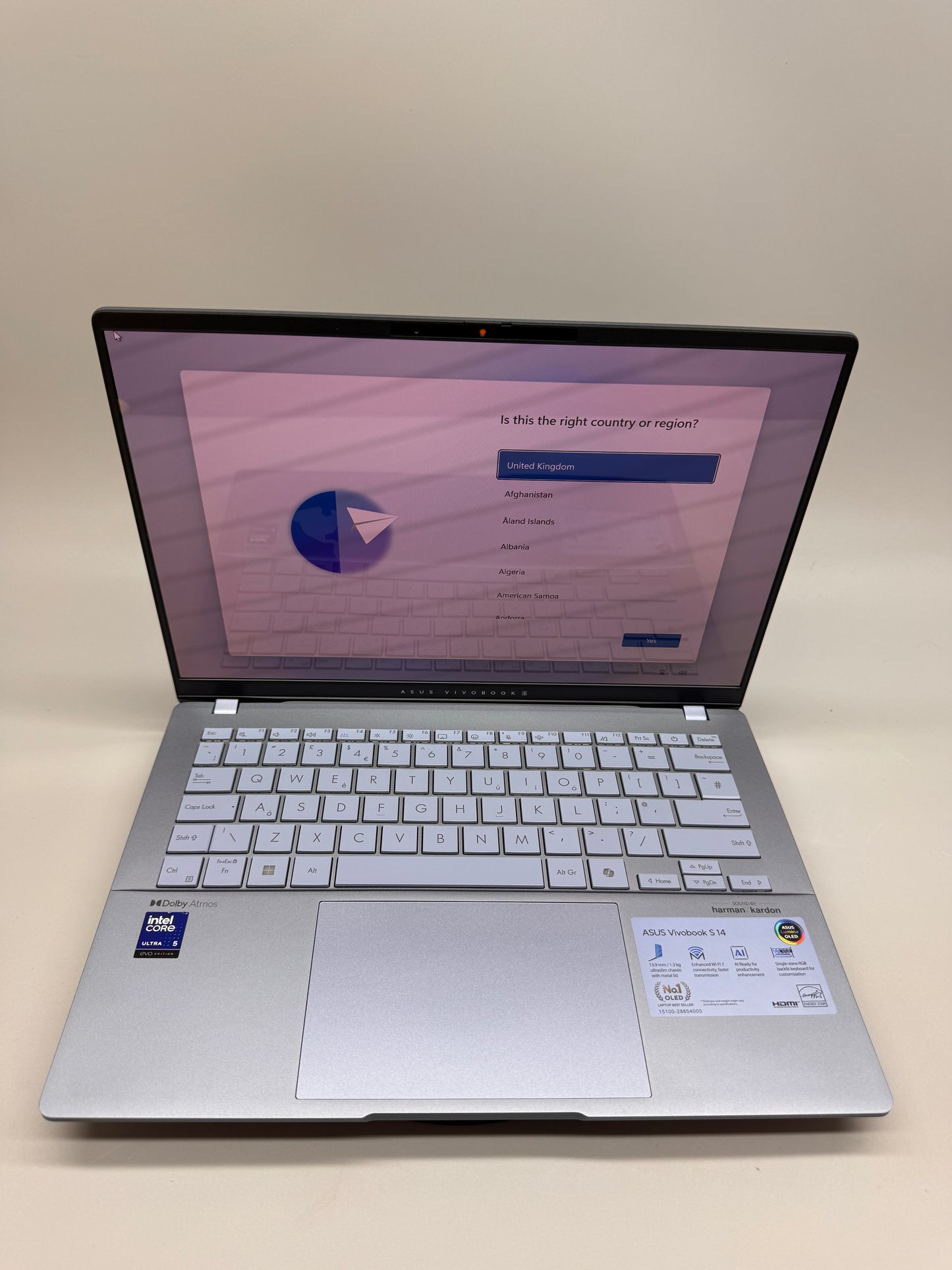 Asus VivoBook S 14 OLED Laptop 14in Intel Core Ultra 5 226V Arc Graphics 130V 16GB RAM 512GB SSD OLED Windows 11 Home Blue S5406SA-QD004W