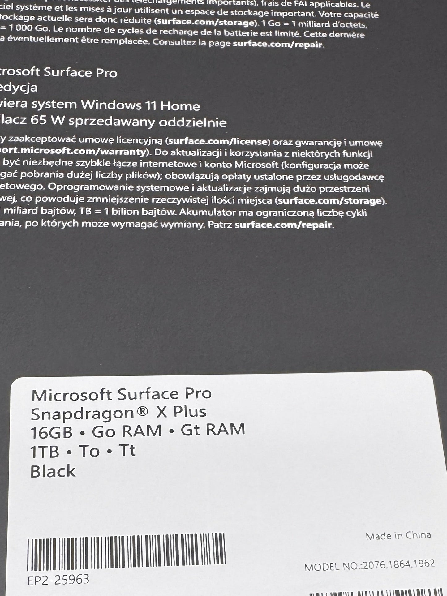 Microsoft Surface Pro 13in IPS Touchscreen Laptop Tablet with Pen Snapdragon X Plus 10-Core 16GB RAM 1TB SSD Windows 11 Home Black EP2-25963