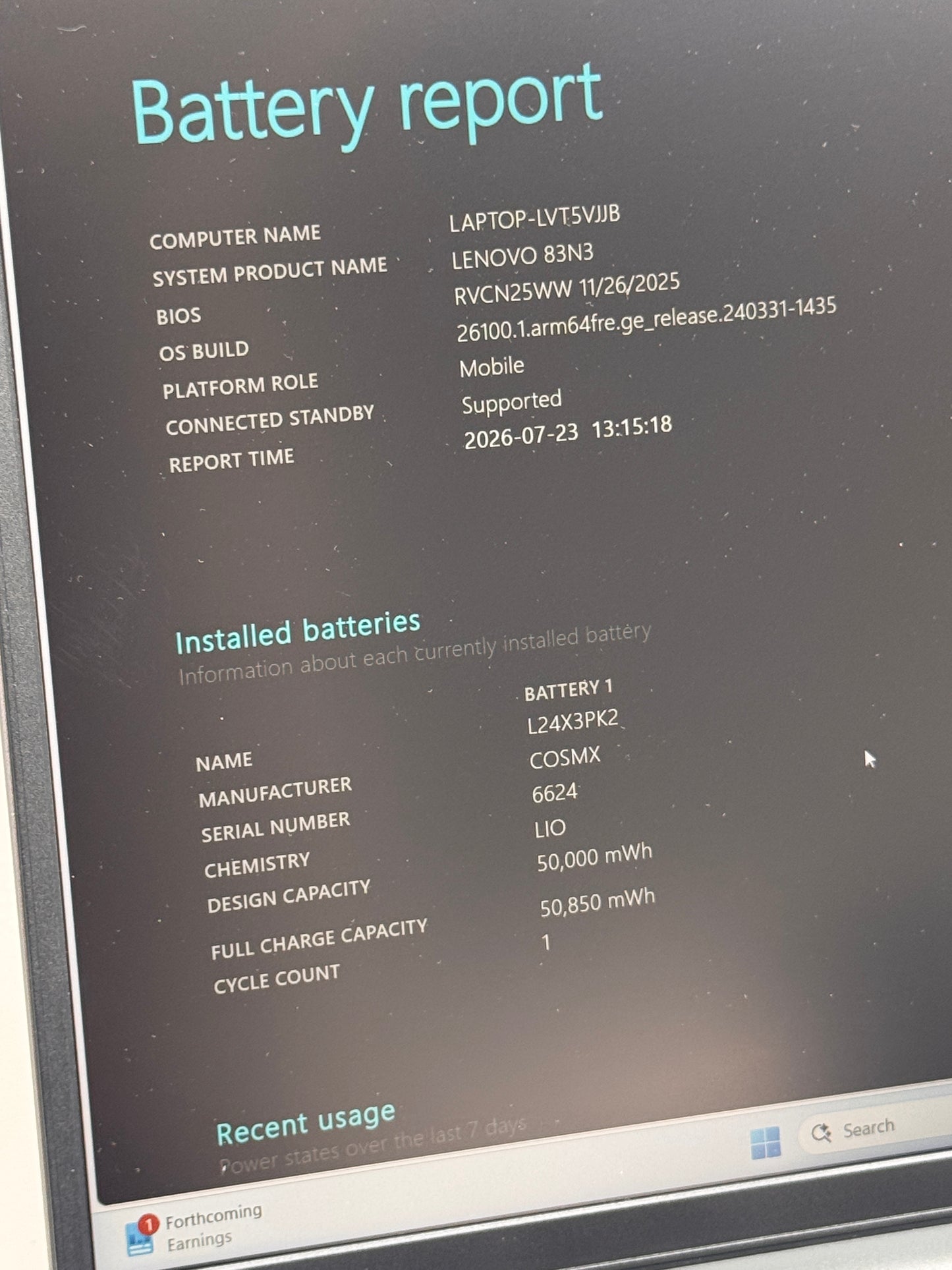 Lenovo IdeaPad Slim 3 15Q8X10 15in Copilot+ PC Laptop Qualcomm Snapdragon X1-26-100 16GB RAM 1TB SSD Windows 11 Home IPS Grey 83N3002CUK