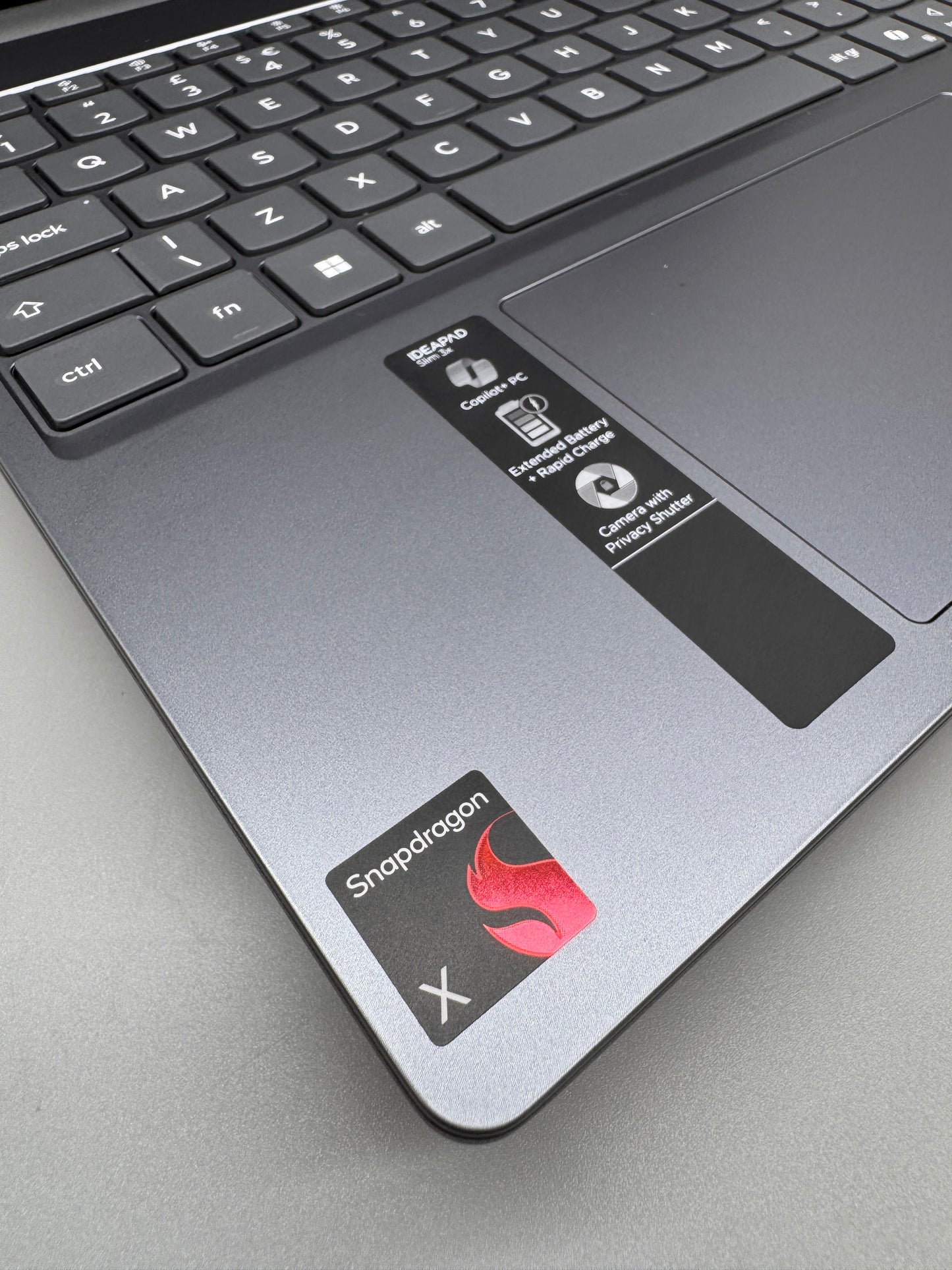 Lenovo IdeaPad Slim 3 15Q8X10 15in Copilot+ PC Laptop Qualcomm Snapdragon X1-26-100 16GB RAM 1TB SSD Windows 11 Home IPS Grey 83N3002CUK